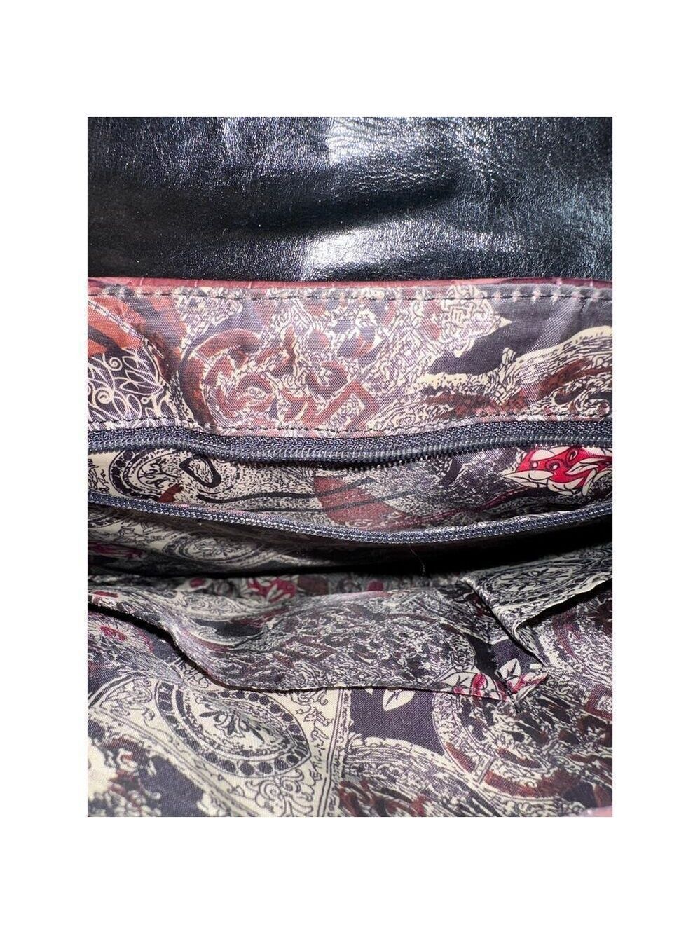 Retro Style Faux Crocodile Skin Brown/Black With Silver Metal Multi Pocket Purse - Picture 6 of 13